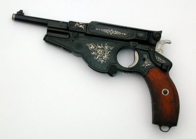 The completed miniature Bergmann pistol.