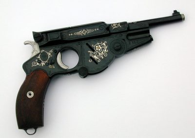 The miniature pistol is shown here after bluing