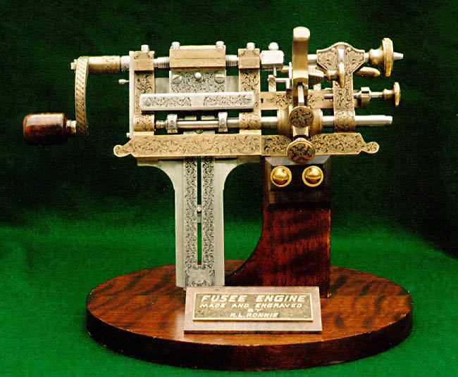 A fusee engine that was built and engraved by Roger. 