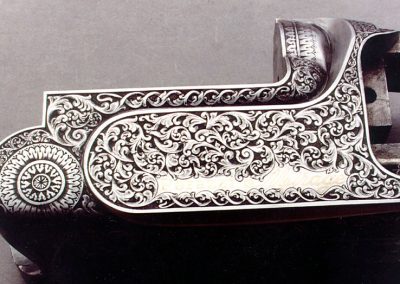 Roger's engraving on the Perazzi shotgun.