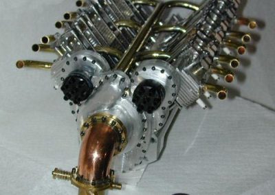 Roger’s scale supercharged Rolls Royce Merlin V-12 engine.