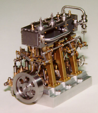 Bill's miniature triple-expansion steam engine. 