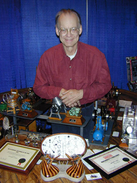George stands at his display booth for the 2001 NAMES Expo.