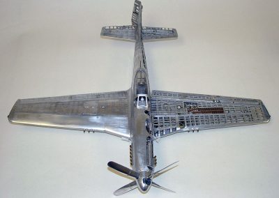 An overhead view of the P-51 Mustang.