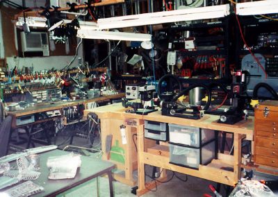Young's garage workshop.