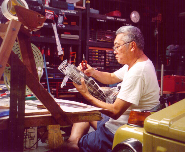Young Park at work in his shop.