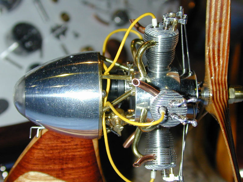 A close-up of one of George's five-cylinder radial engines. 