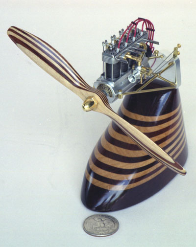 George's tiny four-cylinder aircraft engine.