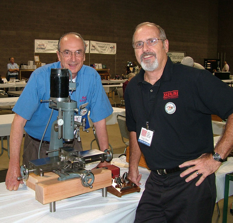 Dr. Bob Kradjian (left) and Craig Libuse with Alan's Cygnet mill. 