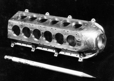The scale model V-12 Curtiss D-12D engine that Alan made for his biplane model.