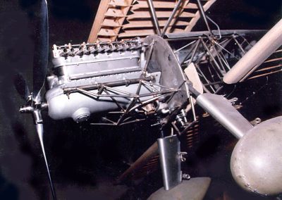 A side view of the Curtiss biplane model.