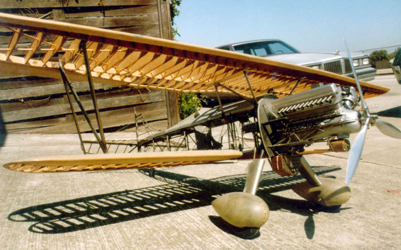 The scale model Curtiss biplane. 