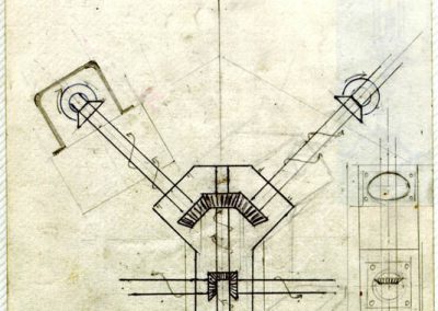 One of Alan’s drawings for the V-12 engine model.