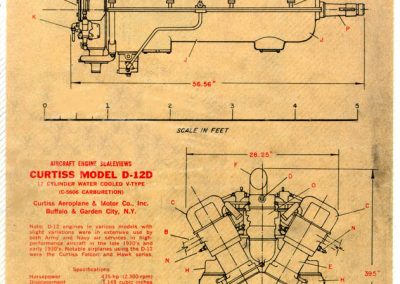 A schematic that Alan used to build his scale model V-12 engine.