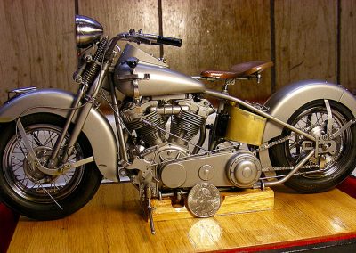The remarkable scale model motorcycle is nearly complete.