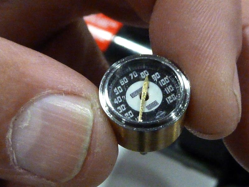 The 1/8 scale Speedometer for the Knucklehead.