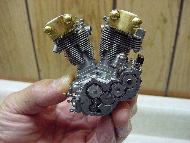 Jerry's 1/8 scale Harley-Davidson Knucklehead engine.