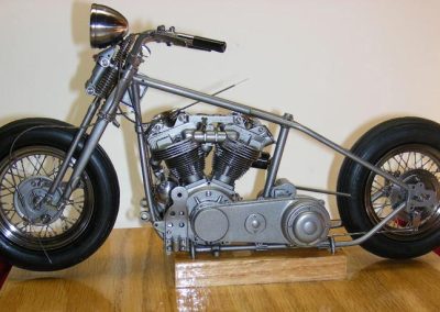 Another look at the unfinished Knucklehead motorcycle.