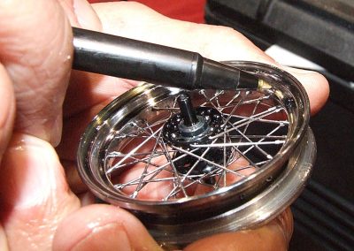 In April, 2009 Jerry brought his nearly finished front wheel to display at the NAMES Expo.