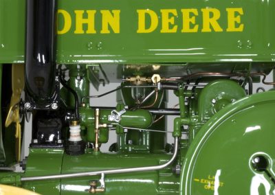 A close-up of the finished John Deere model.