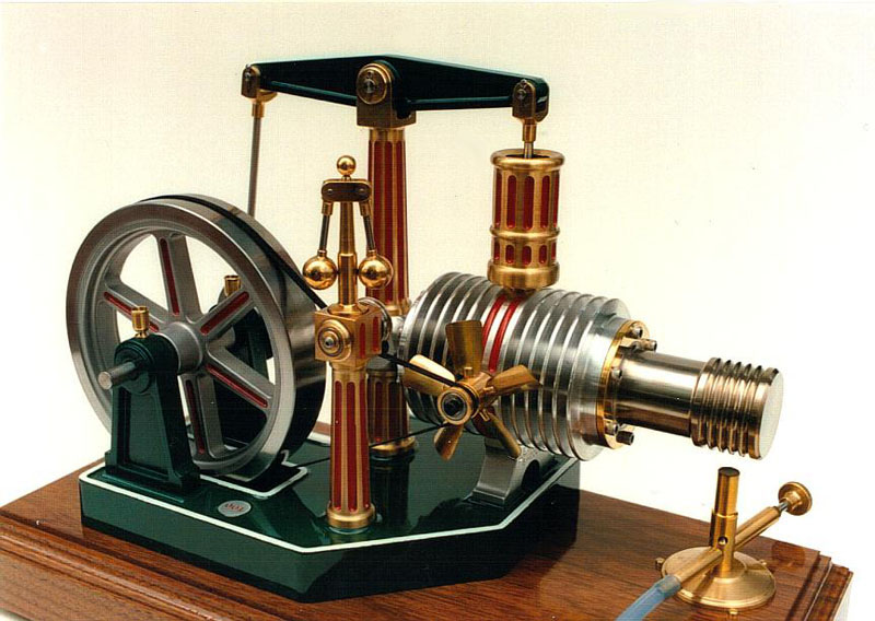 This Beamer Stirling cycle engine was designed and built by Jerry.