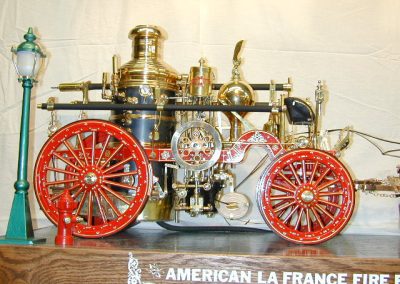 A scale American LaFrance fire engine model.