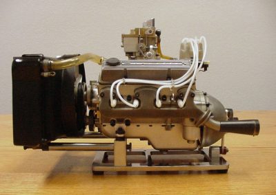 A left side view of Lee’s Corvette engine.