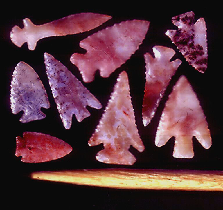 A sample of Dan’s micro arrowheads in a variety of shapes.