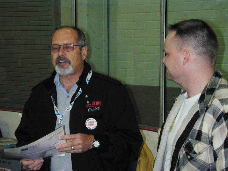 Joe Vicars (right) received his Special Award for Innovation from Foundation representative Craig Libuse in 2003.
