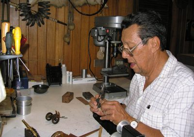 Guillermo Rivera at work in his shop.
