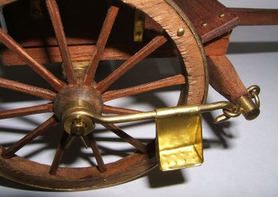 A detailed look at the step on the Civil War cannon.