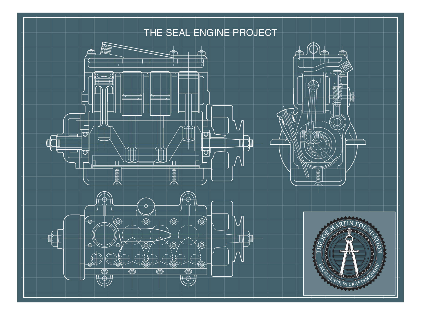 Charlie Tomalesky drew new 3D Cad prints of the Seal engine. 