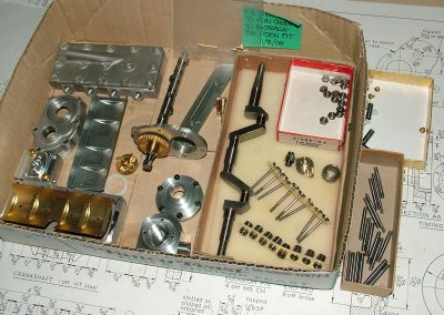 Some of the beautifully made Seal engine parts await assembly.