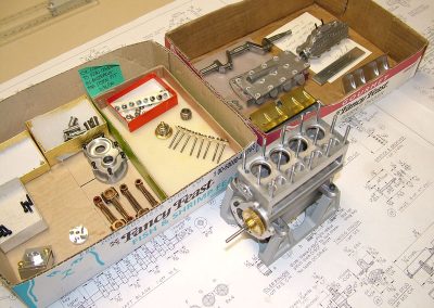The Seal engine block is shown with some of the completed parts.