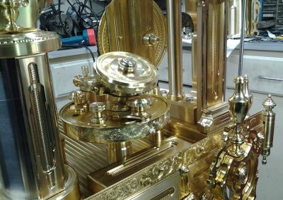 Germano's freestanding brass clock.