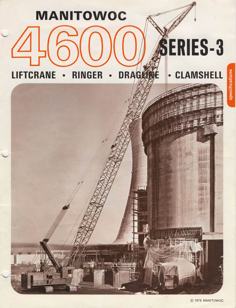 The front cover of the original Manitowoc crane brochure. 