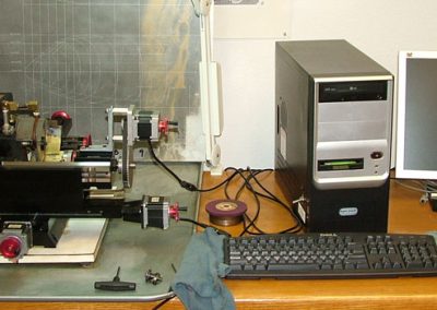 A wide view of the Sherline cam grinder setup.