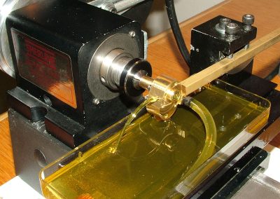 The oil pump was tested and run-in by powering it with the Sherline lathe for a few hours.