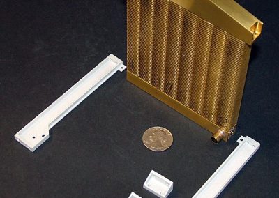 The completed radiator was tested with air pressure while submerged underwater.