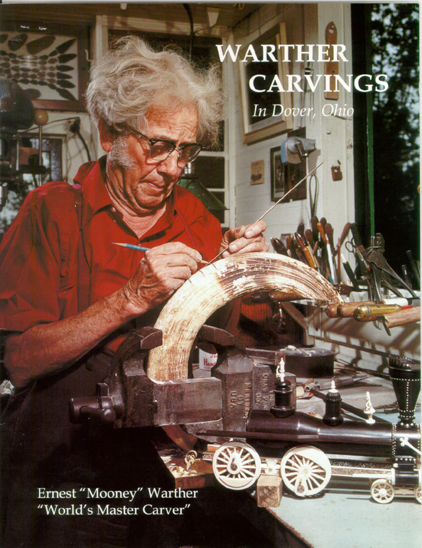Ernest "Mooney" Warther at work in his shop.