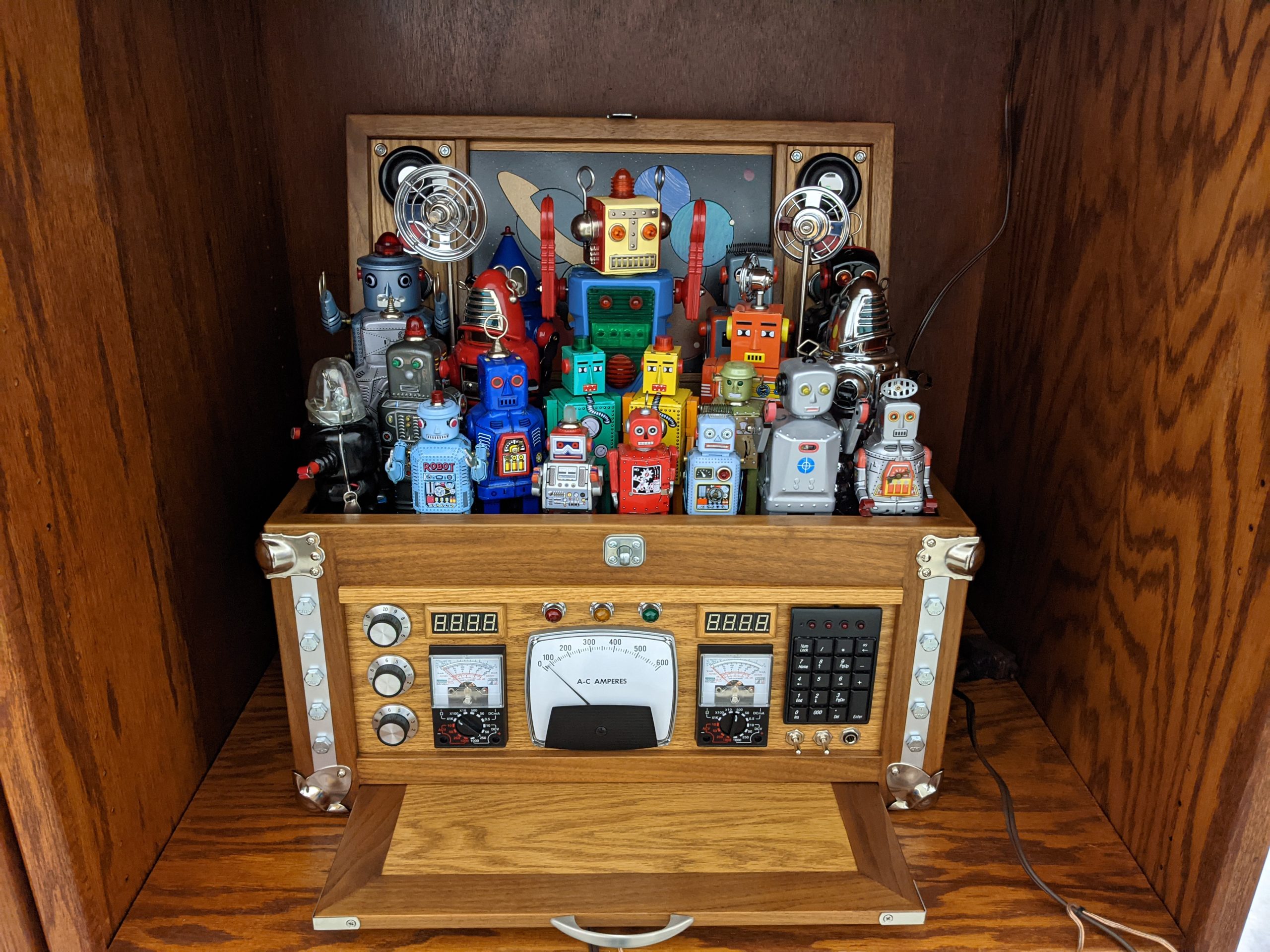 This animated music box called, "Robot Chest" was built in 2012. 