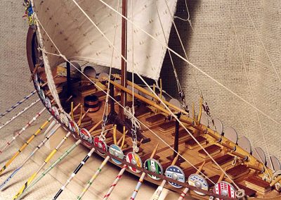The finished Viking ship model.