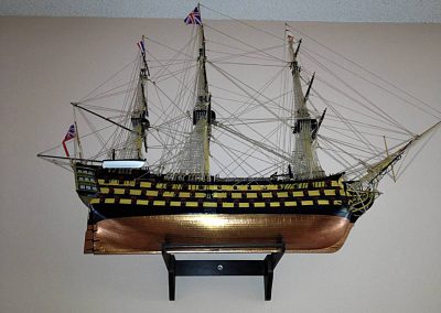 A model of HMS Victory, a frigate Man O’ War ship.