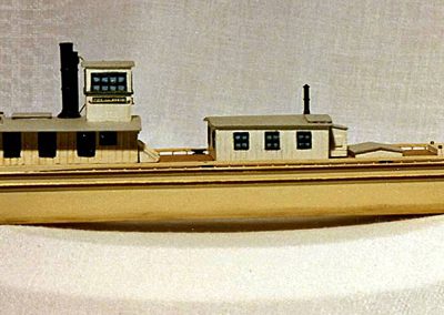 Sheridan’s model of the City of Pekin, a canal barge steam ship from 1885.