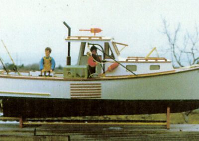 Gerhard's model of a working lobster boat, the Bluefin.