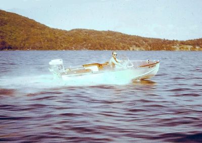 The Rattazzi family runabout in action on Lake George, NY.