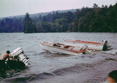 The Rattazzi family runabout in action on Lake George, NY.