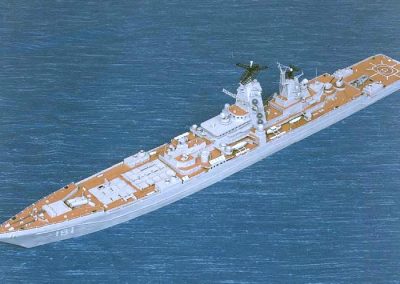 Philip’s matchstick model of the Soviet Naval ship, Kirov.