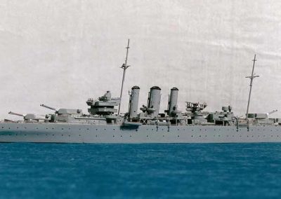 Matchstick model of HMS Dorsetshire.