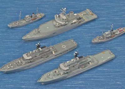 HMS Sir Kay, HMS Echo, HMS Sir Tristram, HMS Severn, and HMS Clyde.